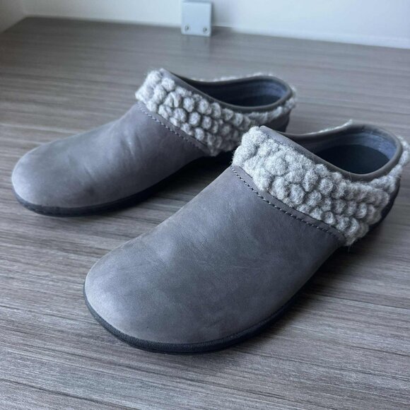 Merrell Women's Encore Kassie Gray Nubuck Wool Winter Clogs Mules  $85 - Picture 4 of 12